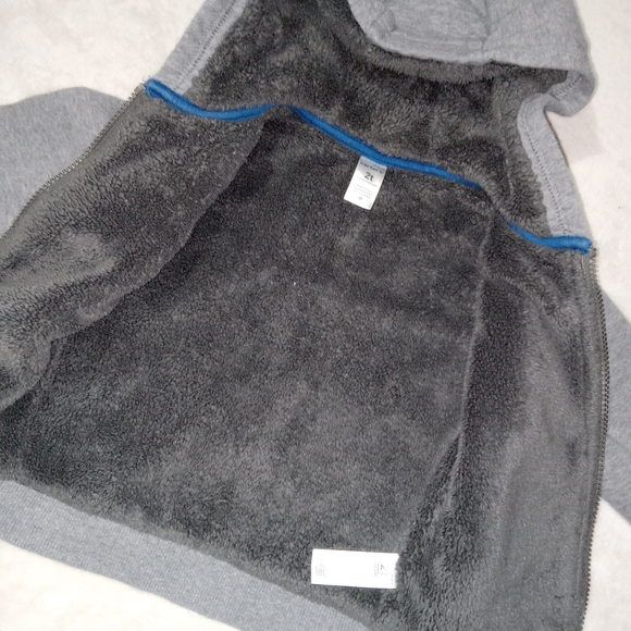 5 for $10 Carter's Gray Super Soft Lined Zip Up Jacket size 2T - Picture 3 of 7